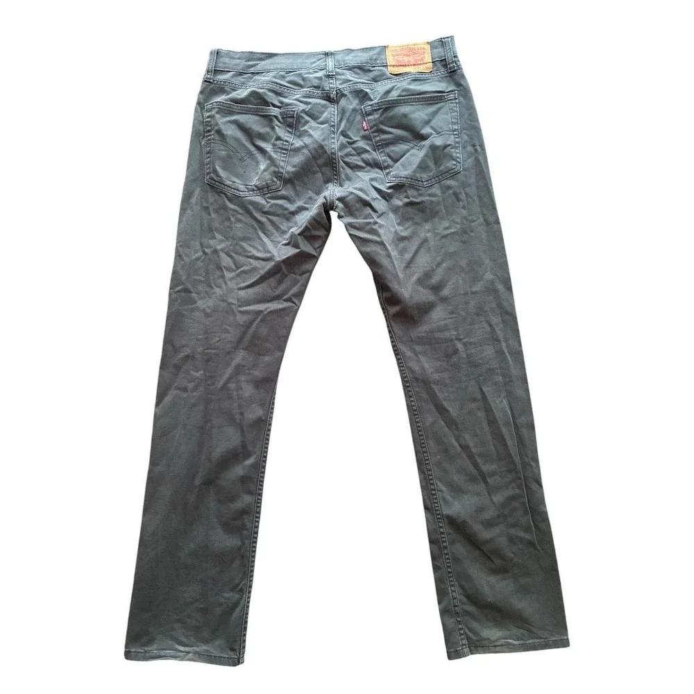 Levis 513 Slim Straight Gray Jeans Mens 34x32 Garment Dyed Stretch Denim Pants